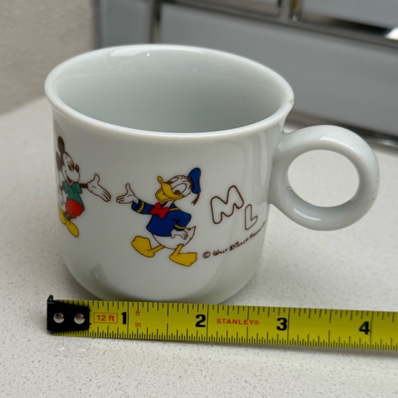 Vintage Walt Disney Productions Mickey Mouse Donald Duck Child Mug Porcelain - Picture 11 of 12